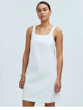 Madewell White Denim Mini Dress New with Tags size 0: 100% cotton. Coastal chic